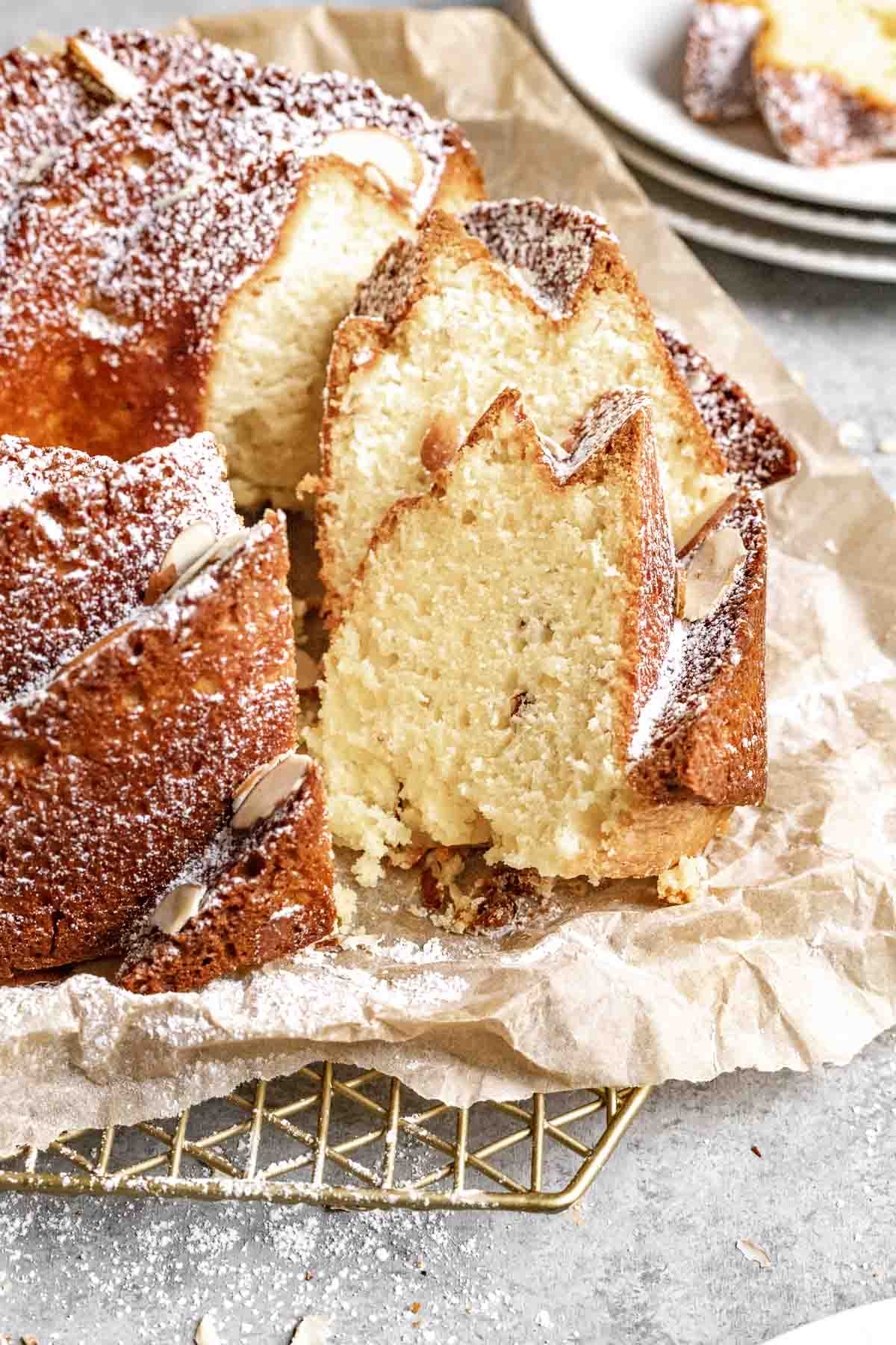 Almond Amaretto Pound Cake - Baker by Nature