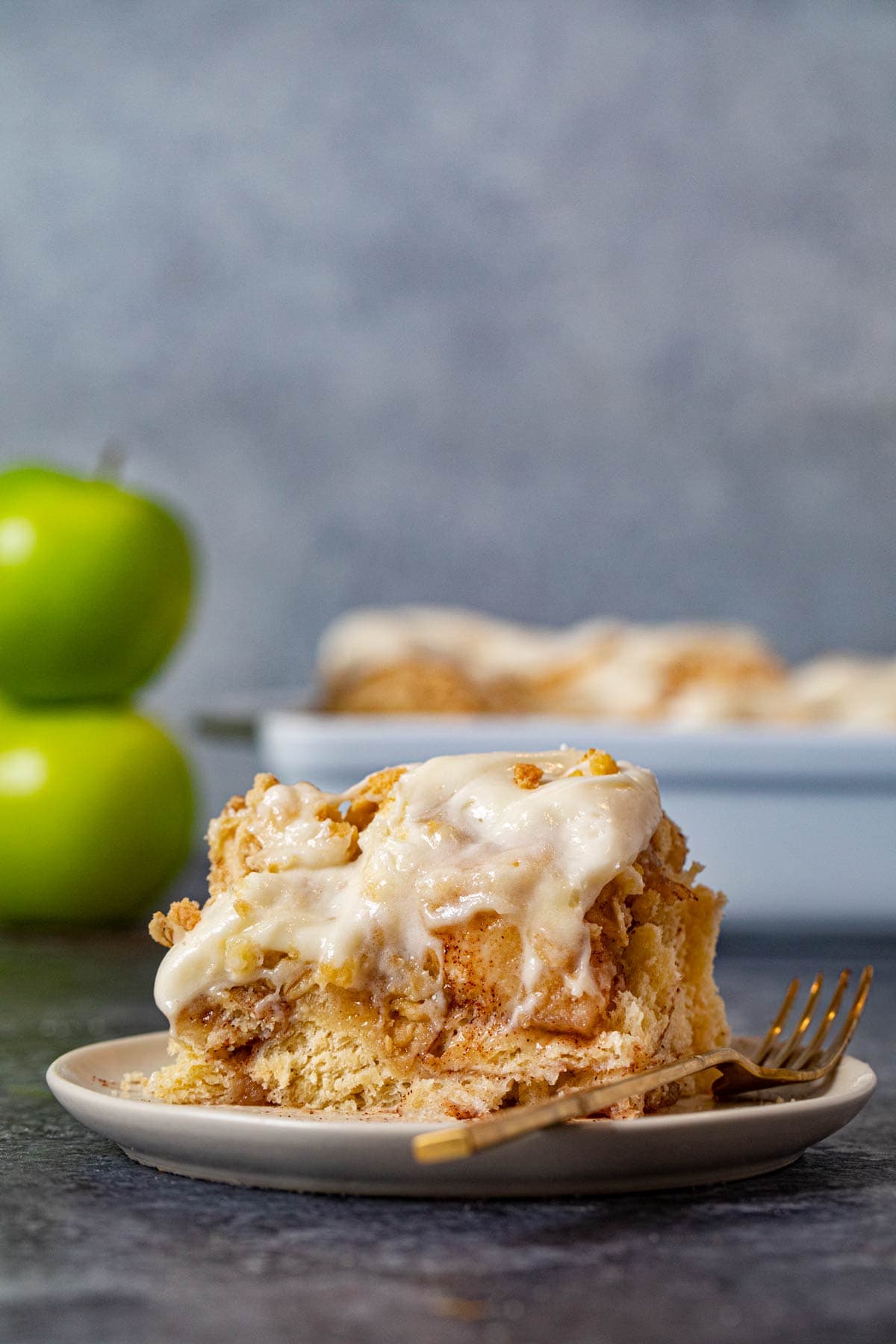 Apple Crisp Cinnamon Roll on plate