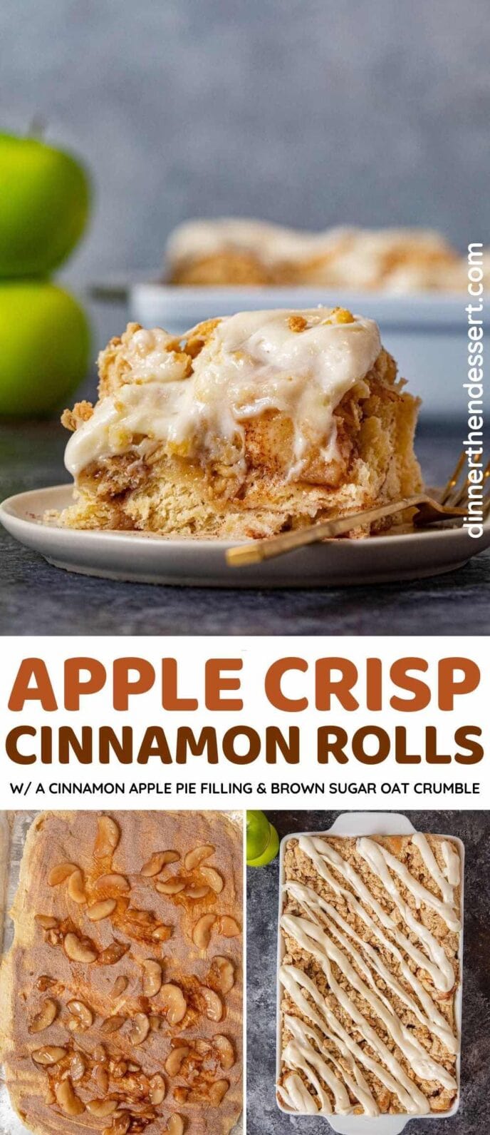 Apple Crisp Cinnamon Rolls collage