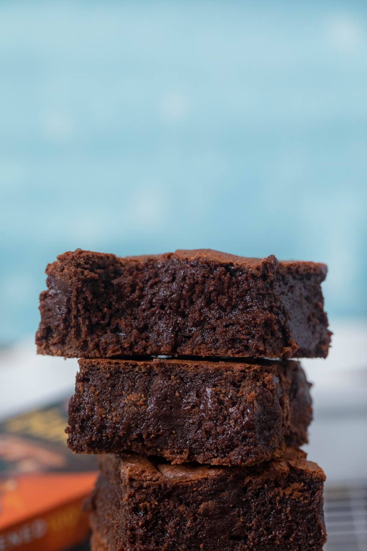 Chewy Brownies in stack