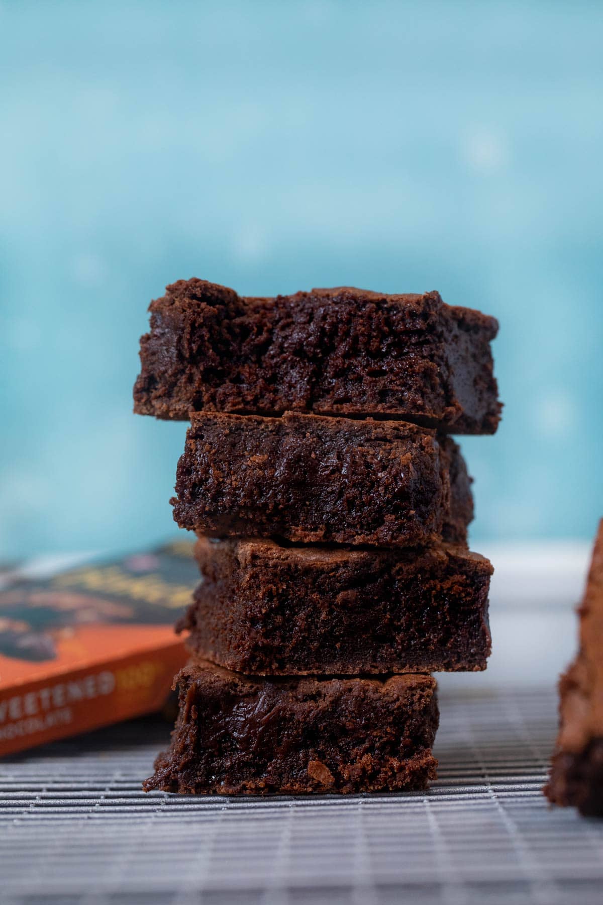 Chewy Brownies in stack