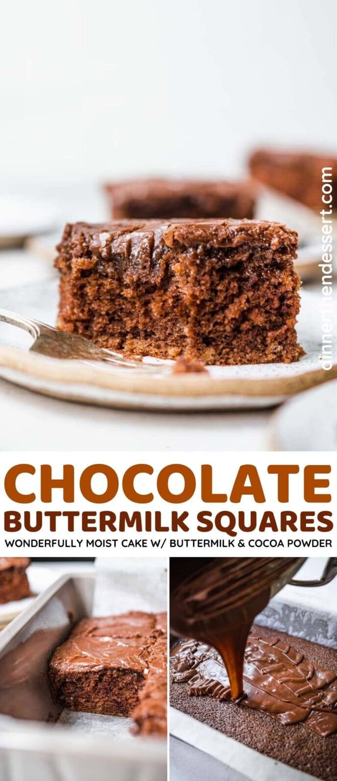 Chocolate Buttermilk Squares collage