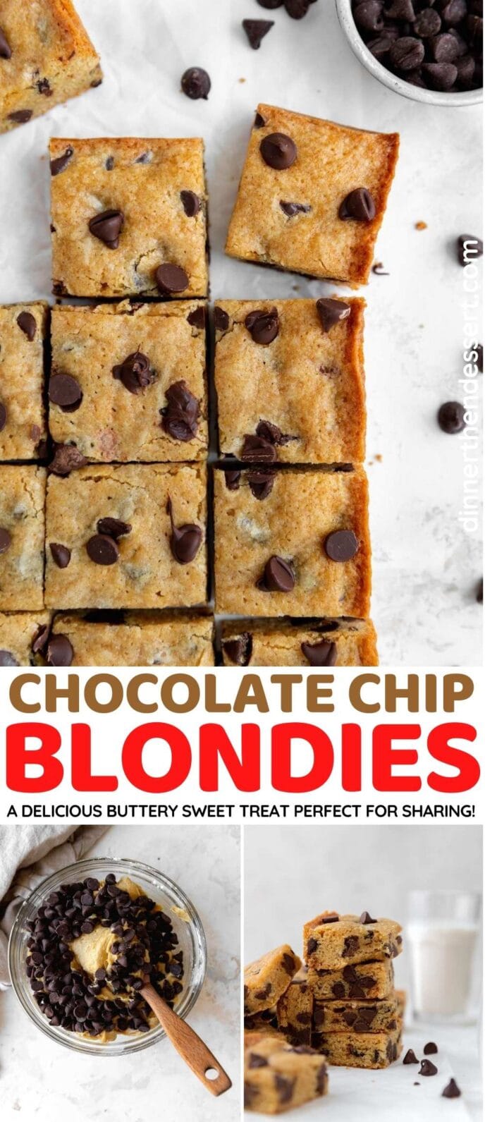 Chocolate Chip Blondies collage