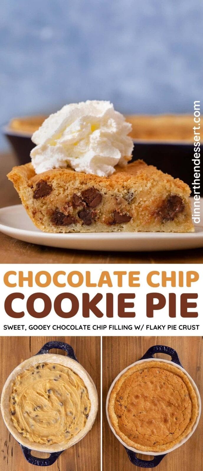 chocolate chip cookie pie collage