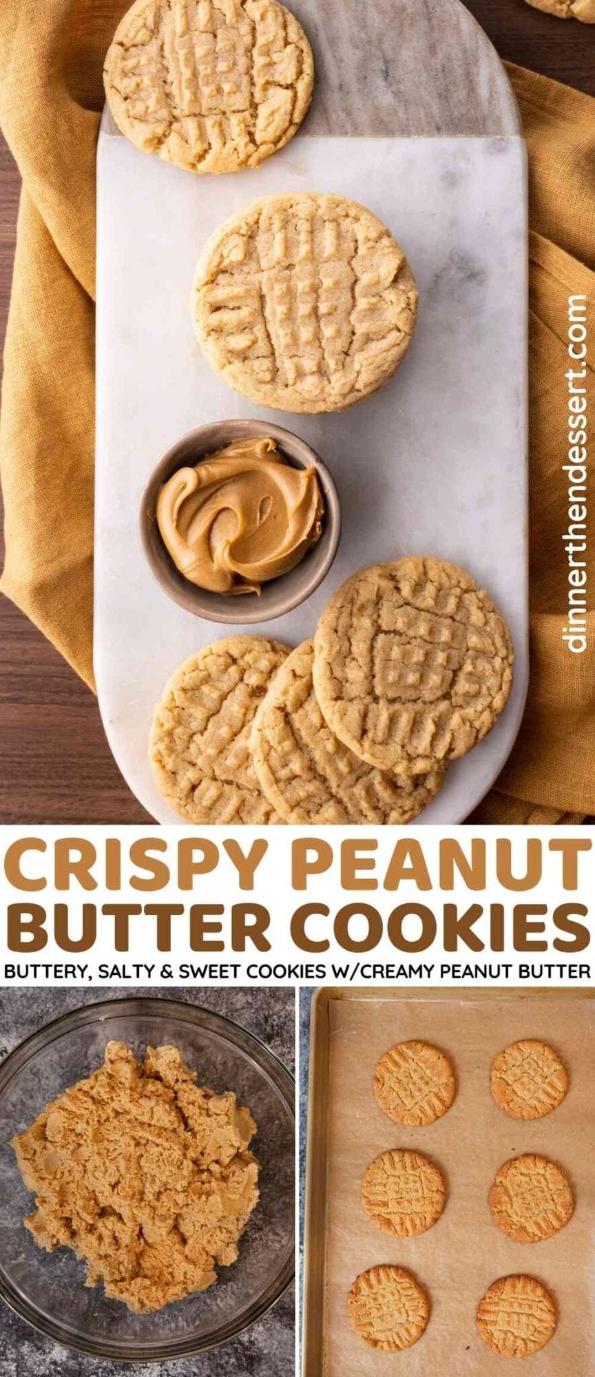 Crispy Peanut Butter Cookies Recipe [VIDEO] - Dinner, then Dessert