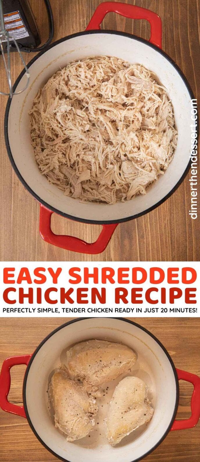 Easy Shredded Chicken collage