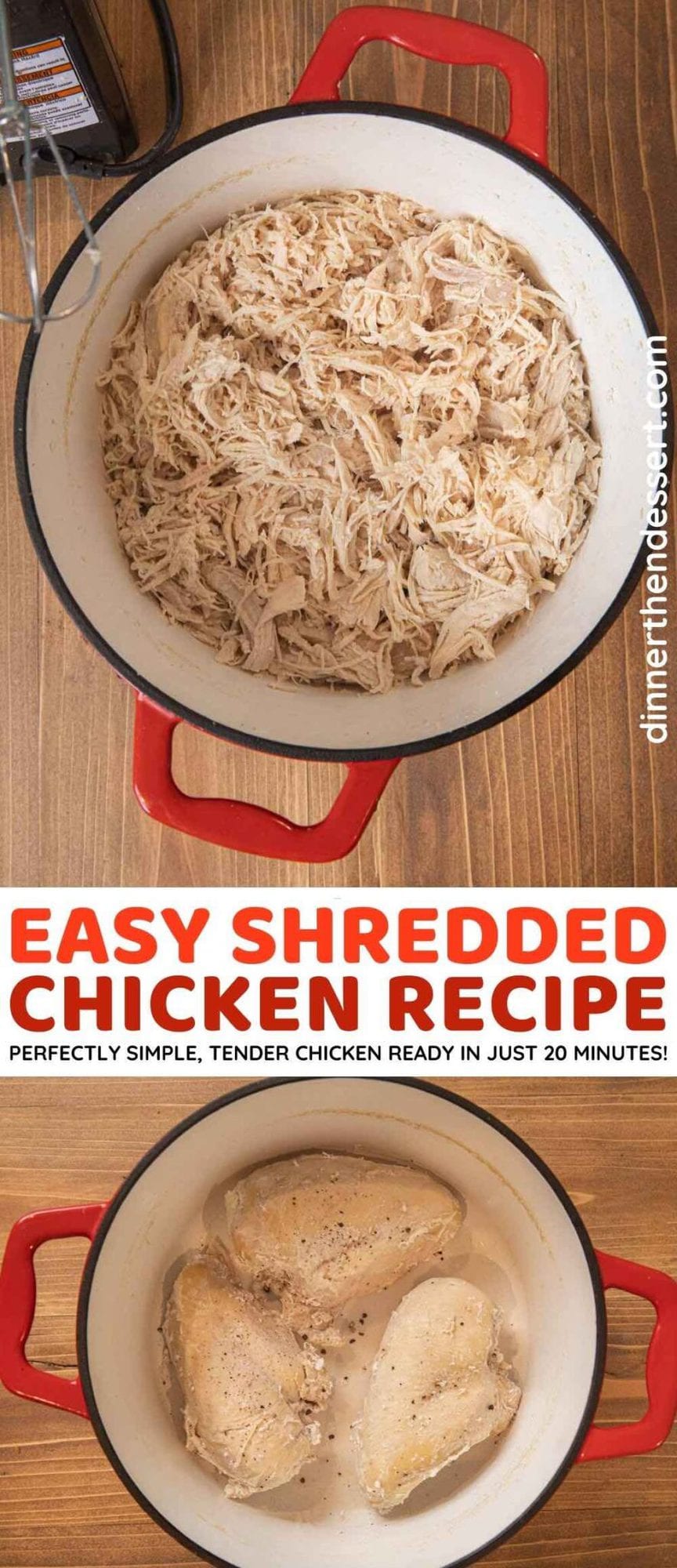 Easy Shredded Chicken Recipe - Dinner, then Dessert