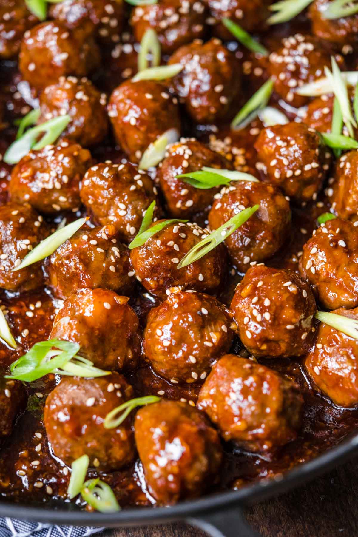 Honey Garlic Meatballs closeup