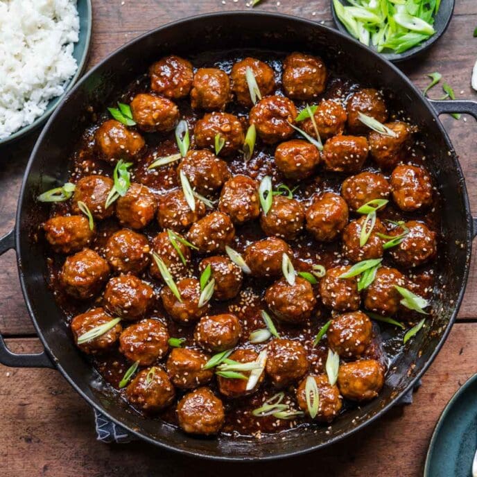 Honey Garlic Meatballs Recipe - Dinner, then Dessert