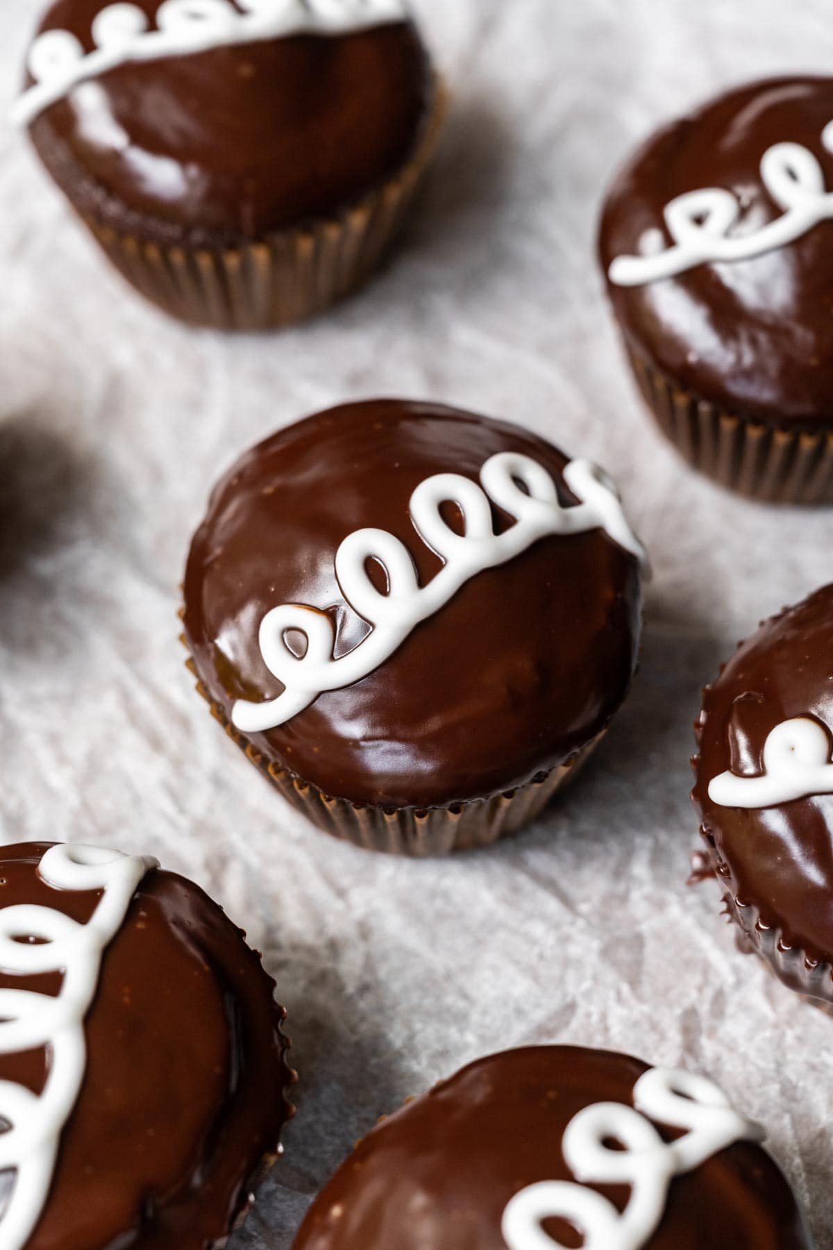 Hostess Cupcakes (Copycat) on parchment paper