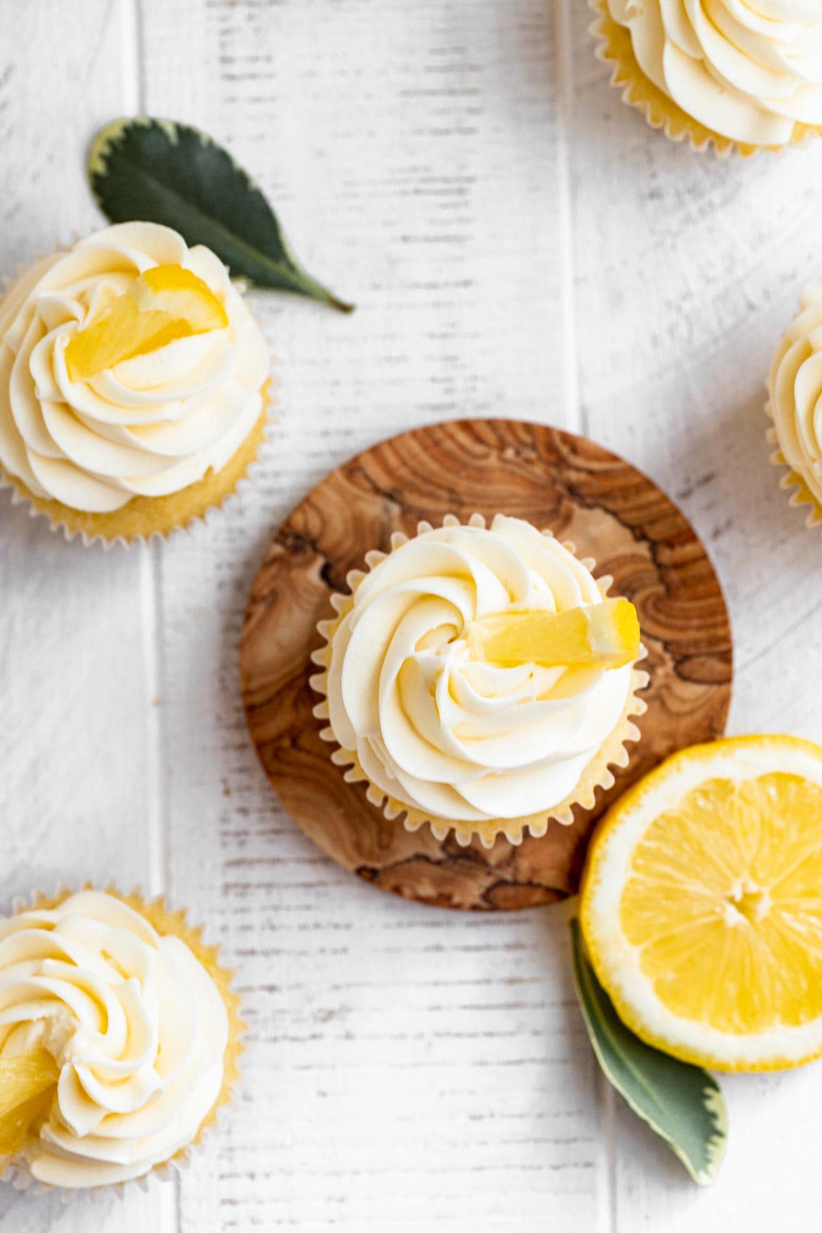 Lemon Cupcakes on cutting board