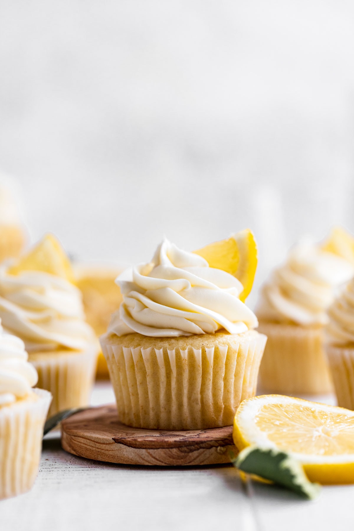 Lemon Cupcakes on cutting board