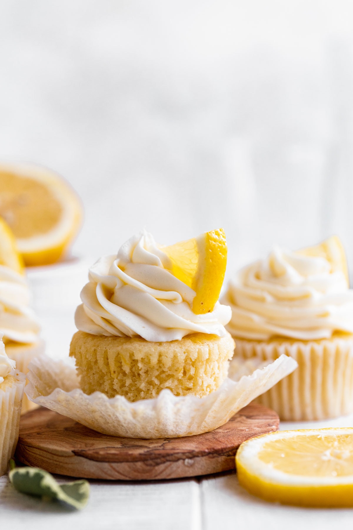 Lemon Cupcakes on cutting board