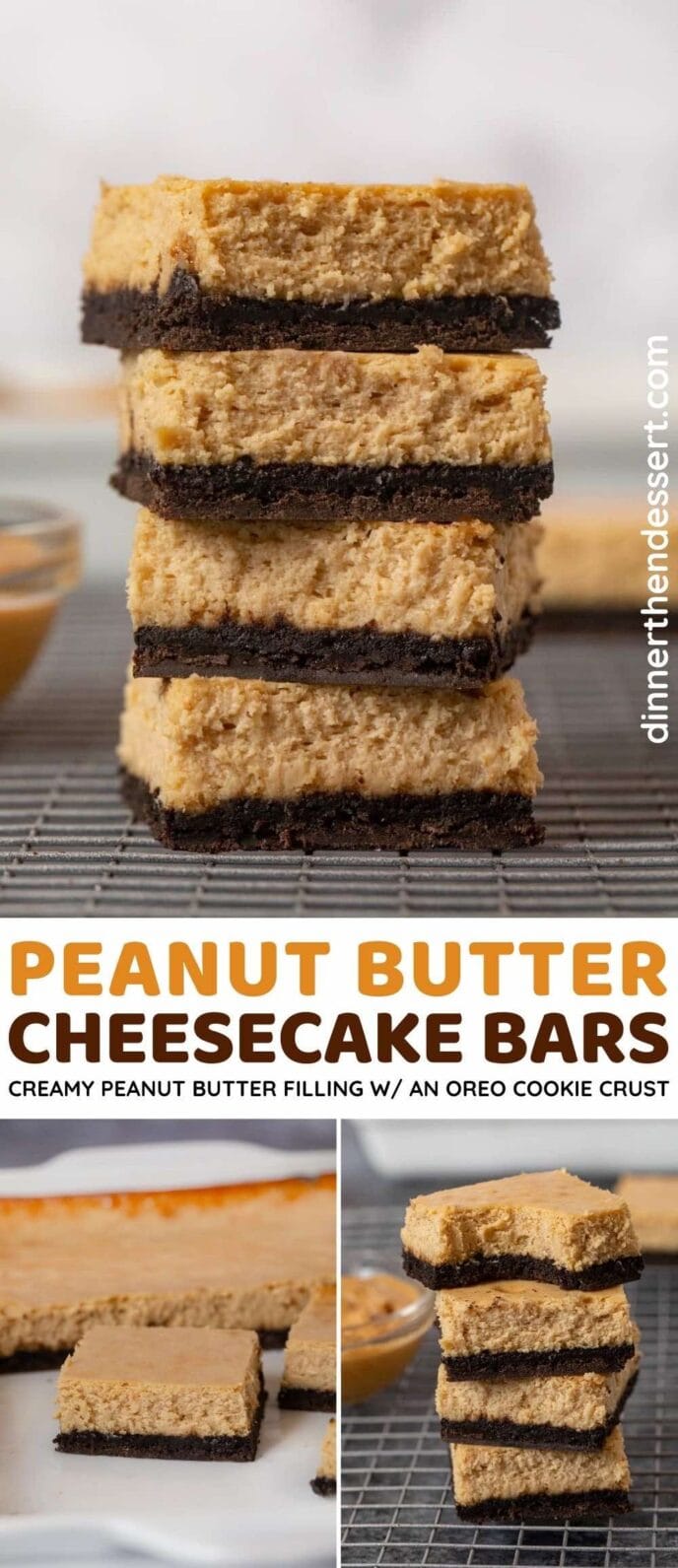 Peanut Butter Cheesecake Bars collage