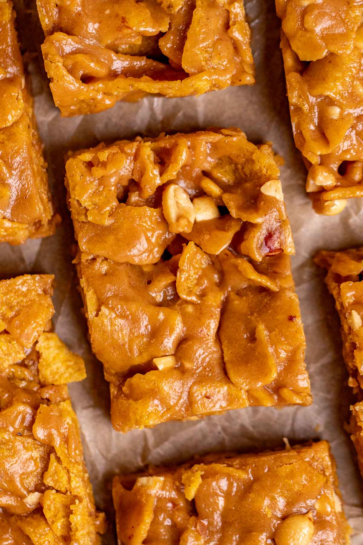 Peanut Fritos Bars on parchment