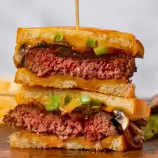 Patty Melt cut in half
