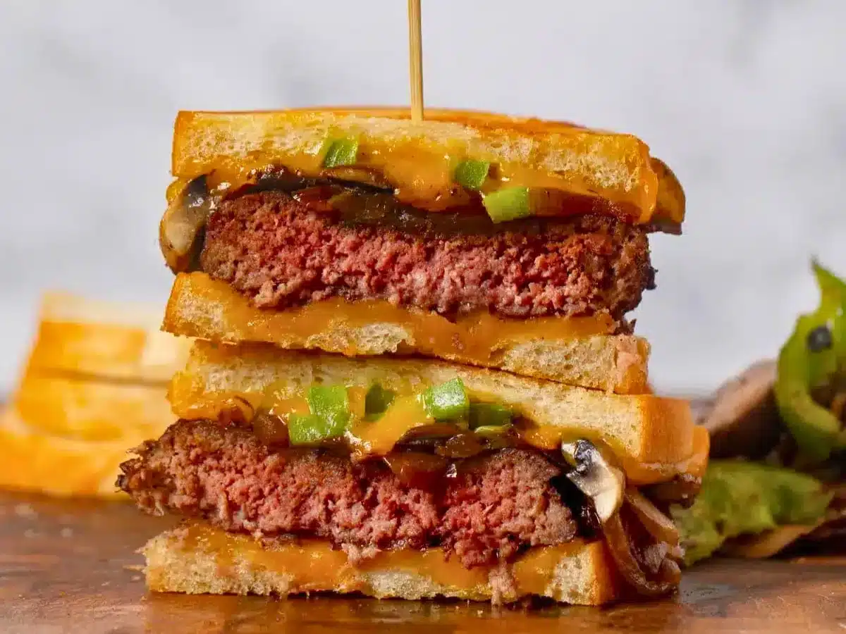 Patty Melt cut in half