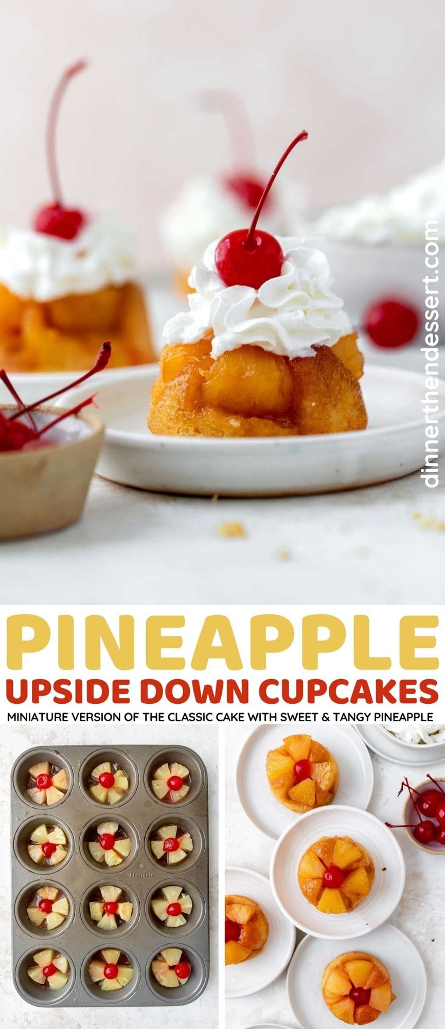 Pineapple Upside Down Cupcakes collage