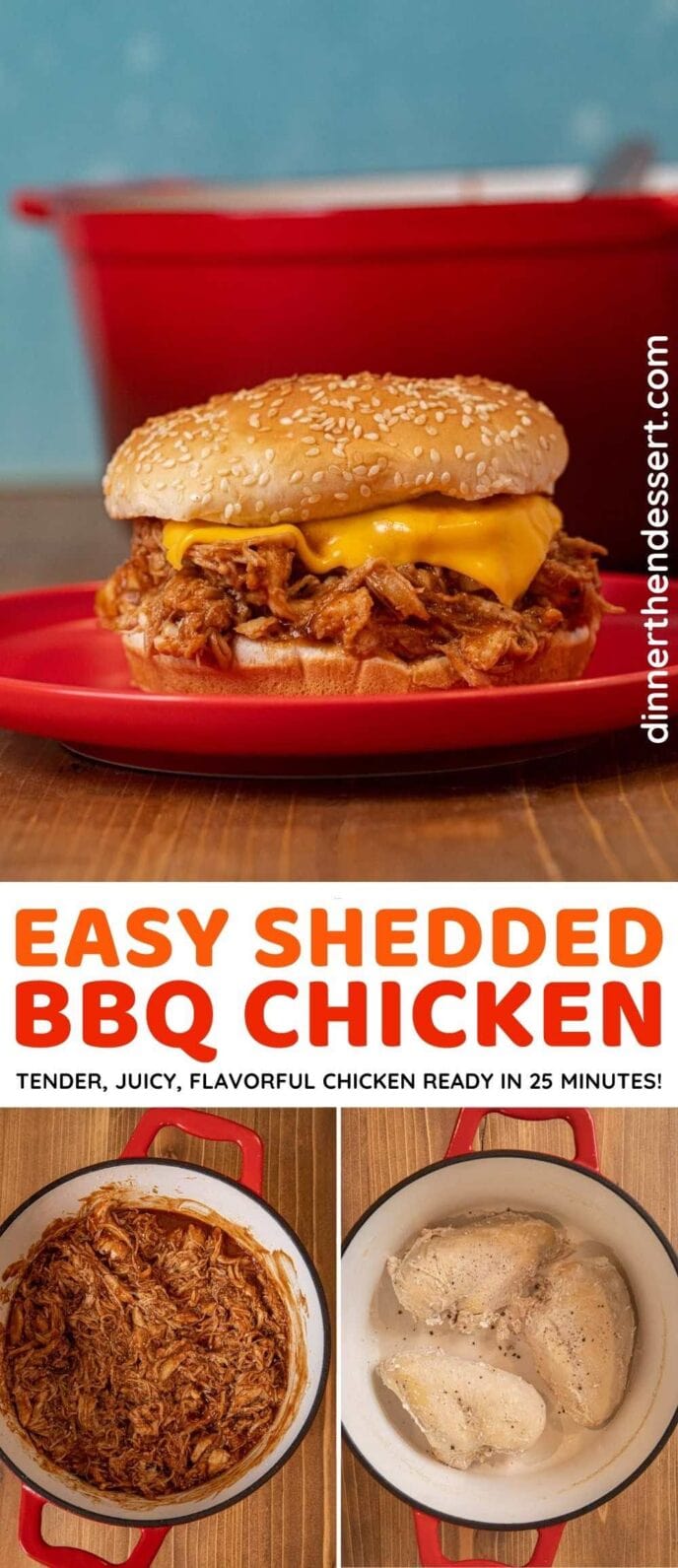 Easy Shredded BBQ Chicken collage