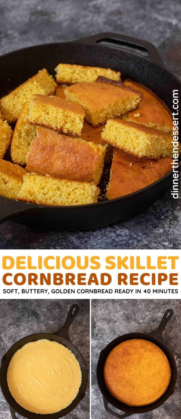 Skillet Cornbread collage