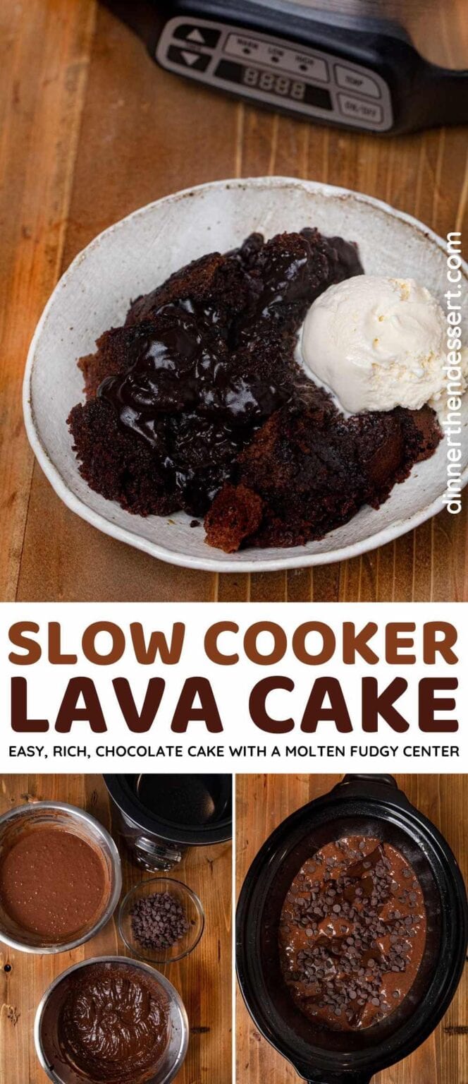 Slow Cooker Lava Cake Recipe (No Cake Mix) Dinner, then Dessert