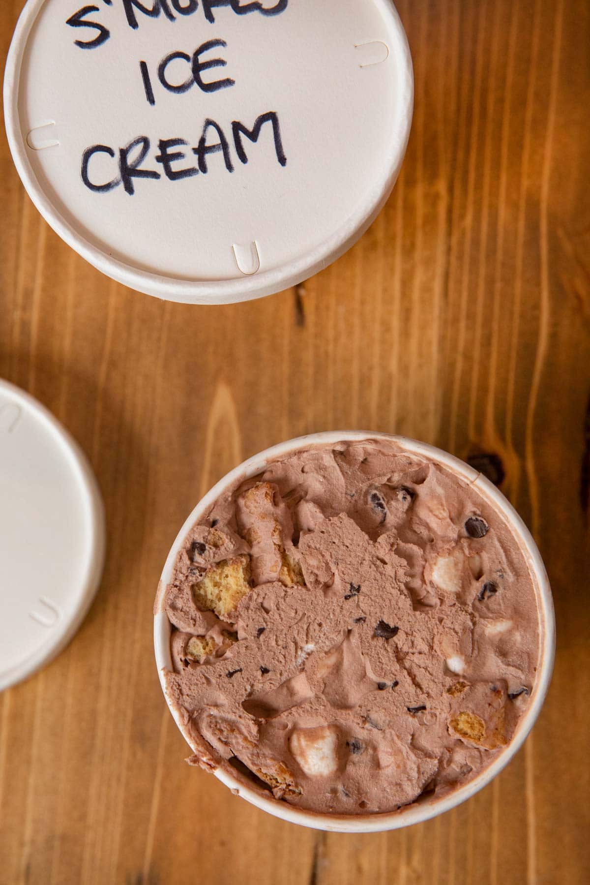 S'mores Ice Cream in cardboard freezer container