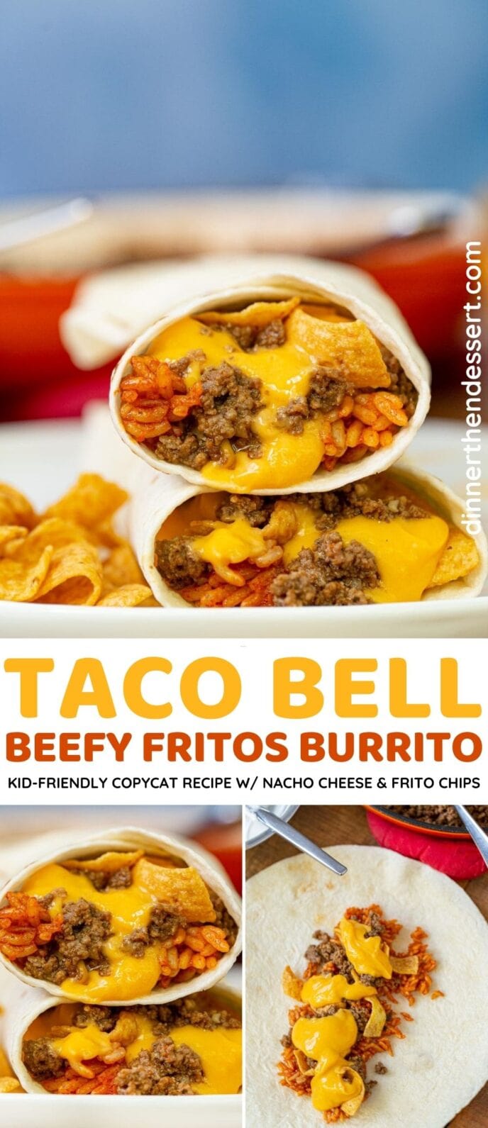 Taco Bell Beefy Fritos Burrito collage