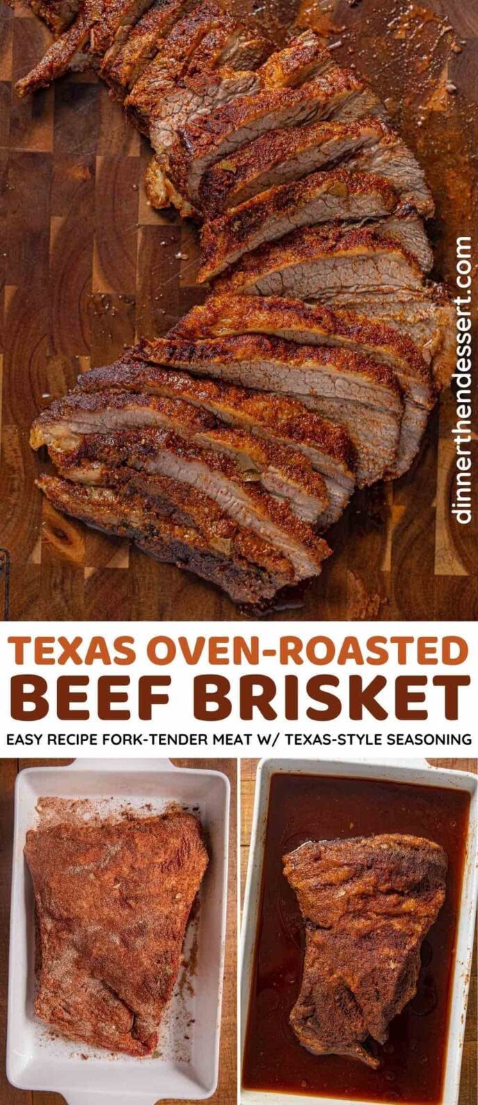 Texas Oven-Roasted Beef Brisket collage