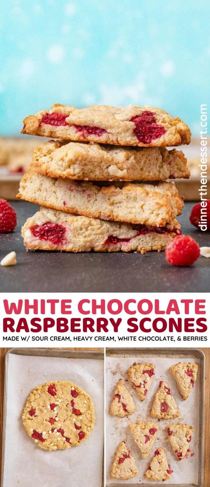 White Chocolate Raspberry Scones collage