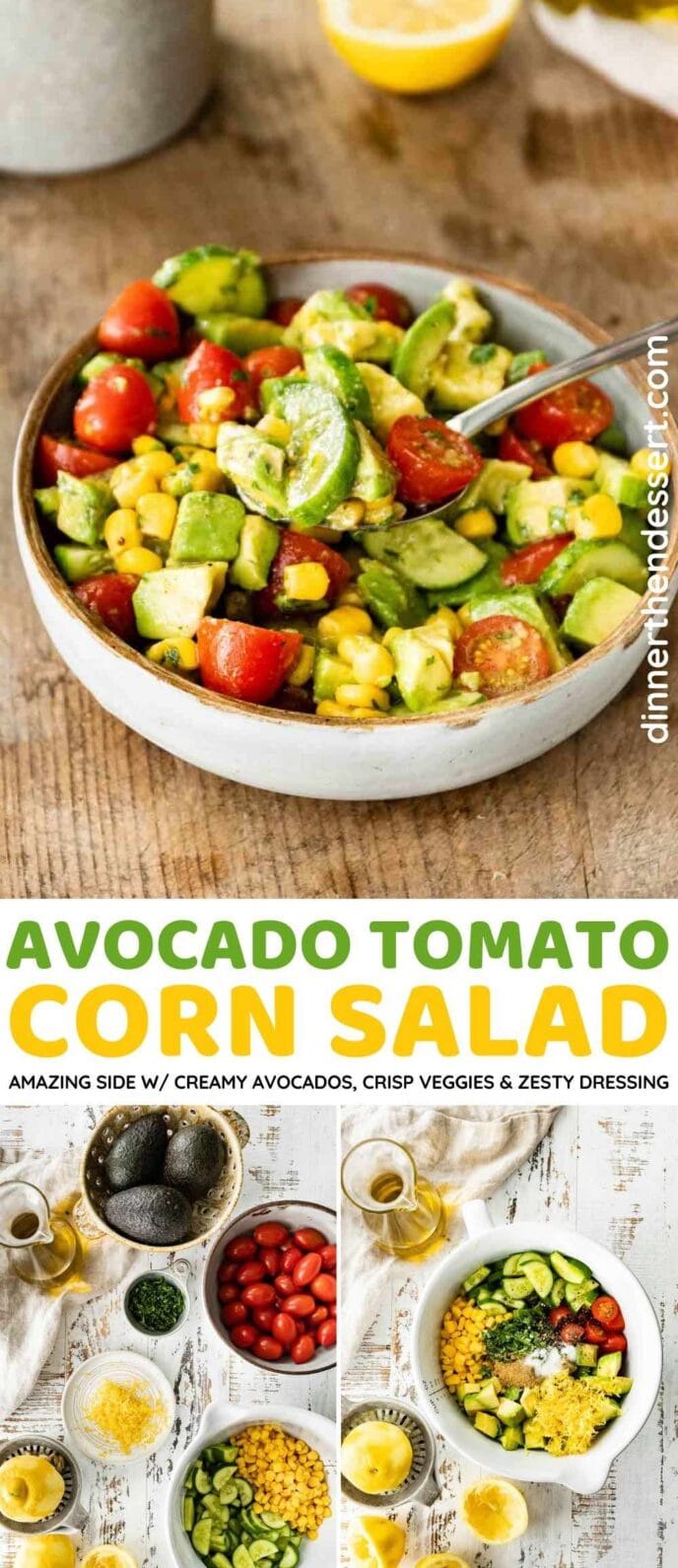Avocado Tomato Corn Salad collage