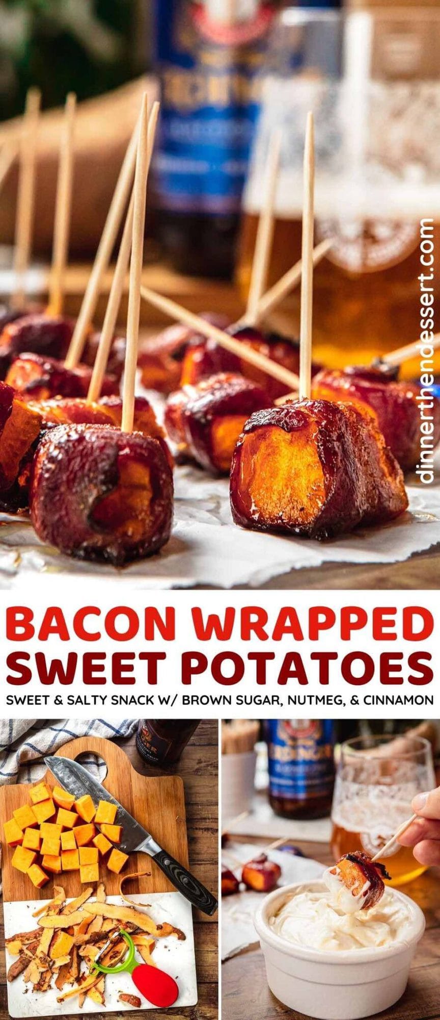 Bacon Wrapped Sweet Potatoes Recipe Dinner, then Dessert