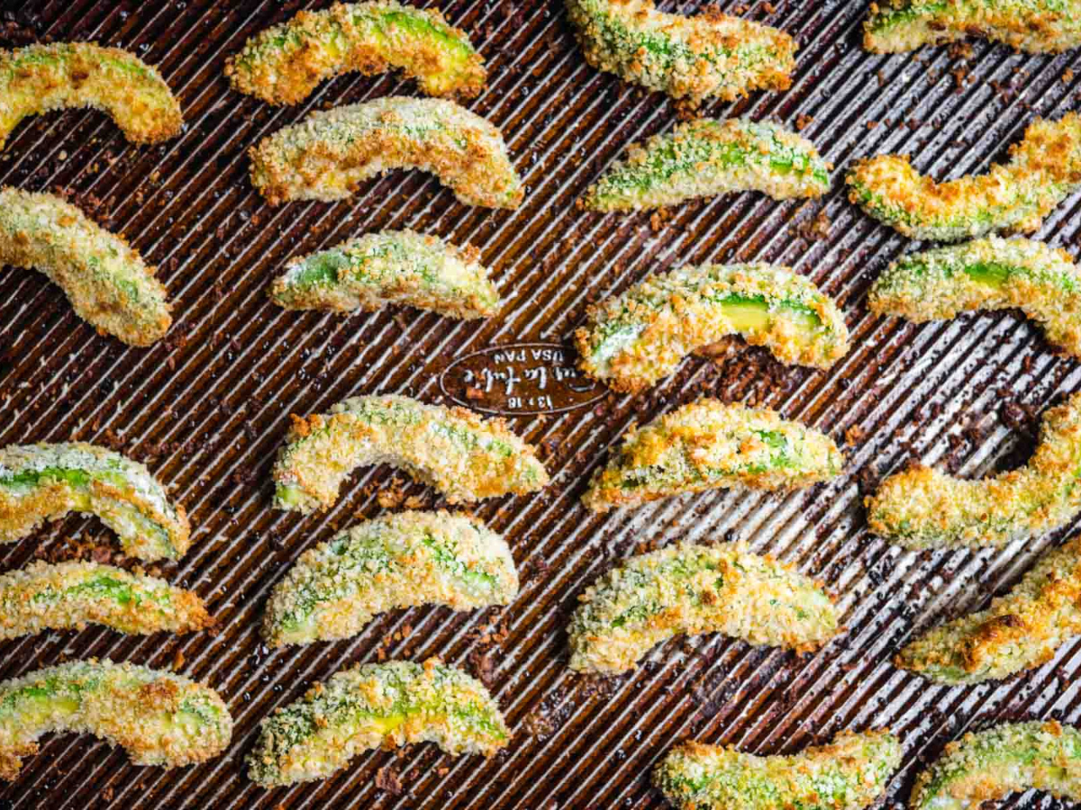avocado fries fresh out of the oven
