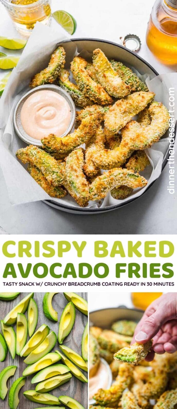 Crispy Baked Avocado Fries collage