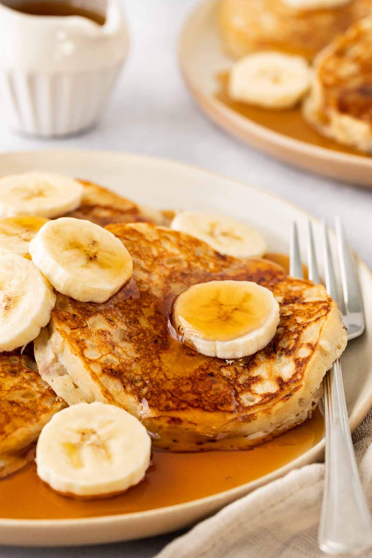 Banana Pancakes pancakes on serving plate