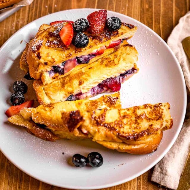 Berry Stuffed French Toast on plate