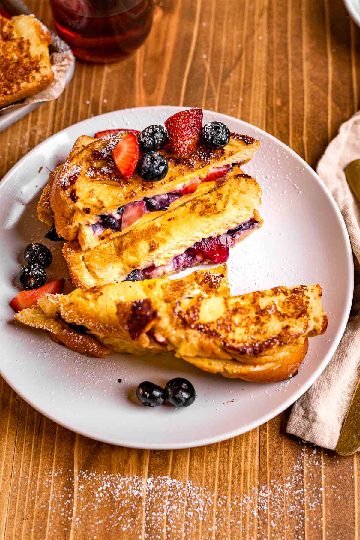 Berry Stuffed French Toast on plate