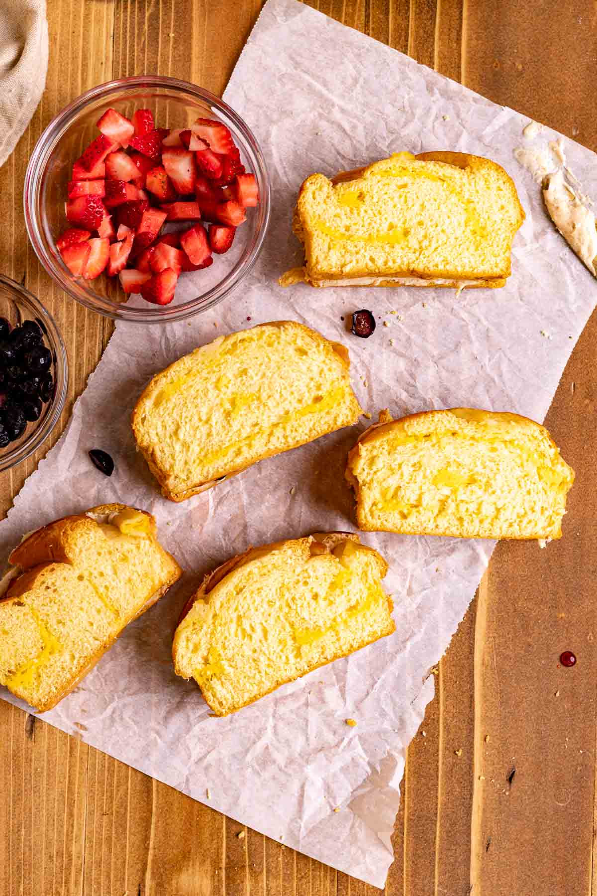 Bread slices for Berry Stuffed French Toast
