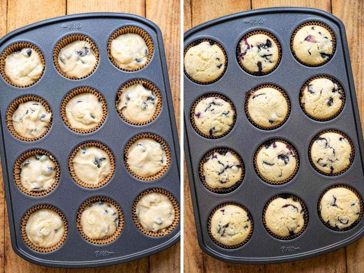 cupcakes before and after baking