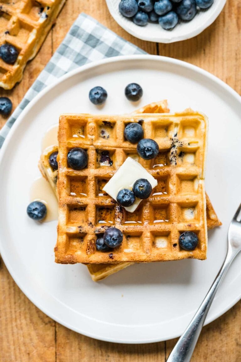 Blueberry Waffles Recipe - Dinner, then Dessert