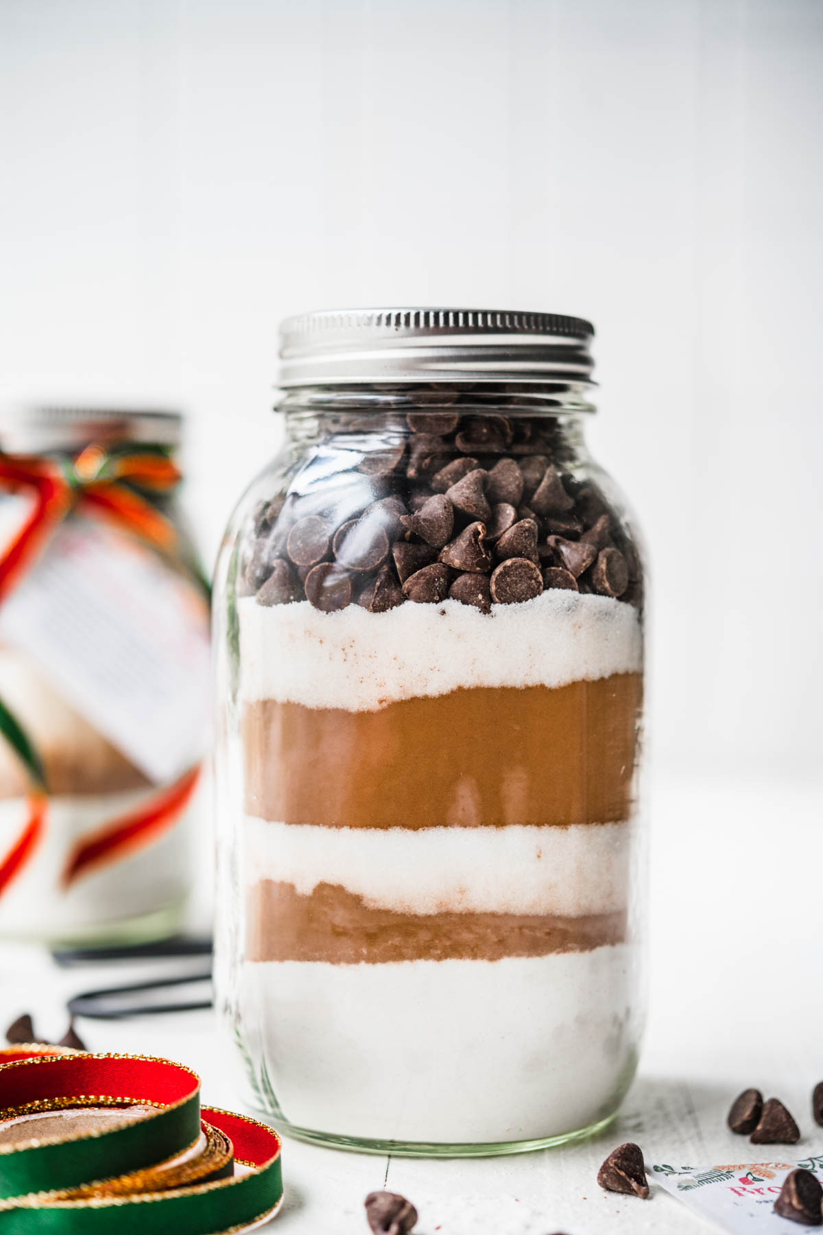 Brownies in a Jar with layered ingredients