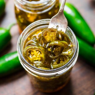 Candied Jalapenos in the jar