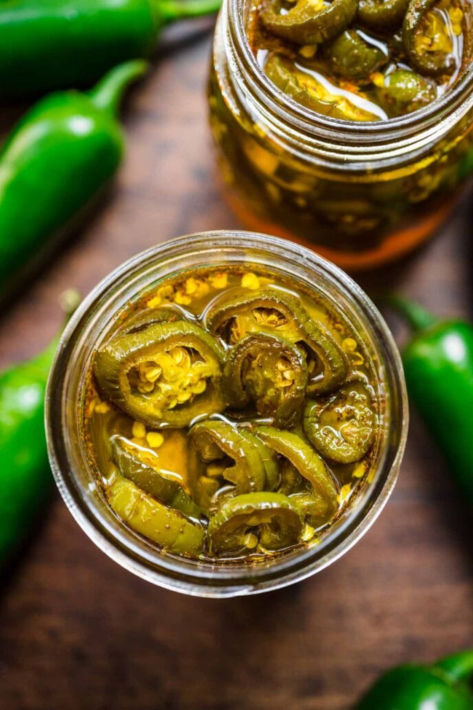 Candied Jalapenos in the jar