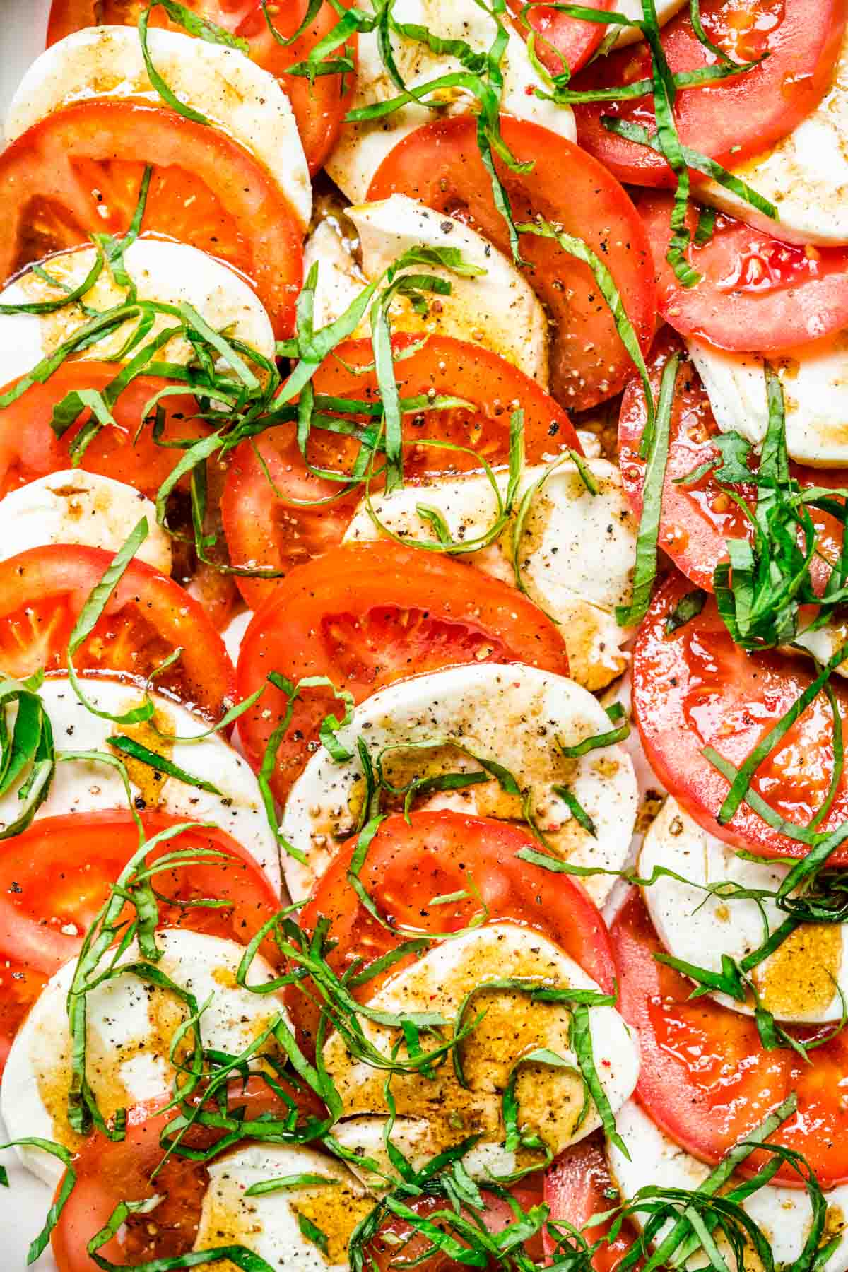 Close up of Tomato Mozzarella Salad