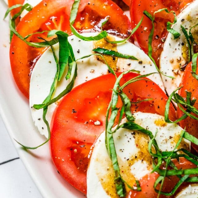 Tomato and mozzarella close up