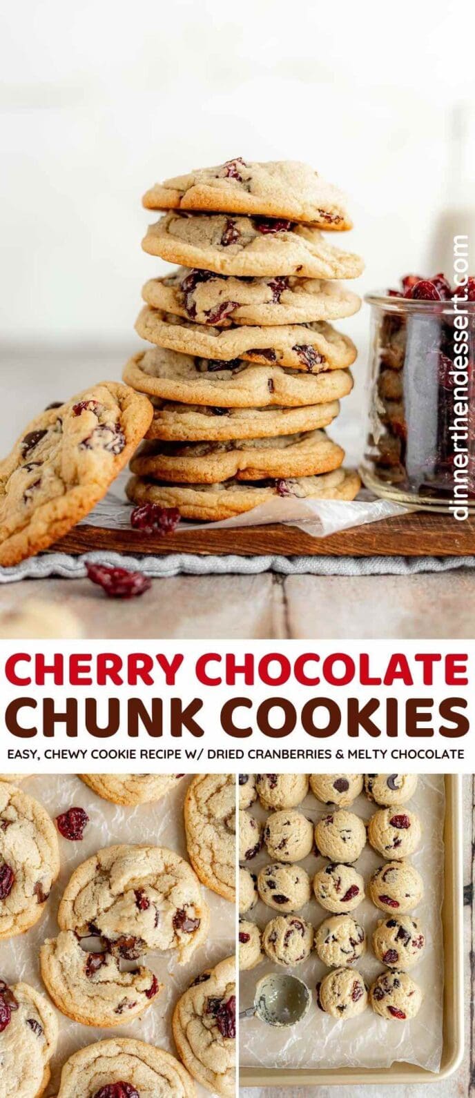 Cherry Chocolate Chunk Cookies collage