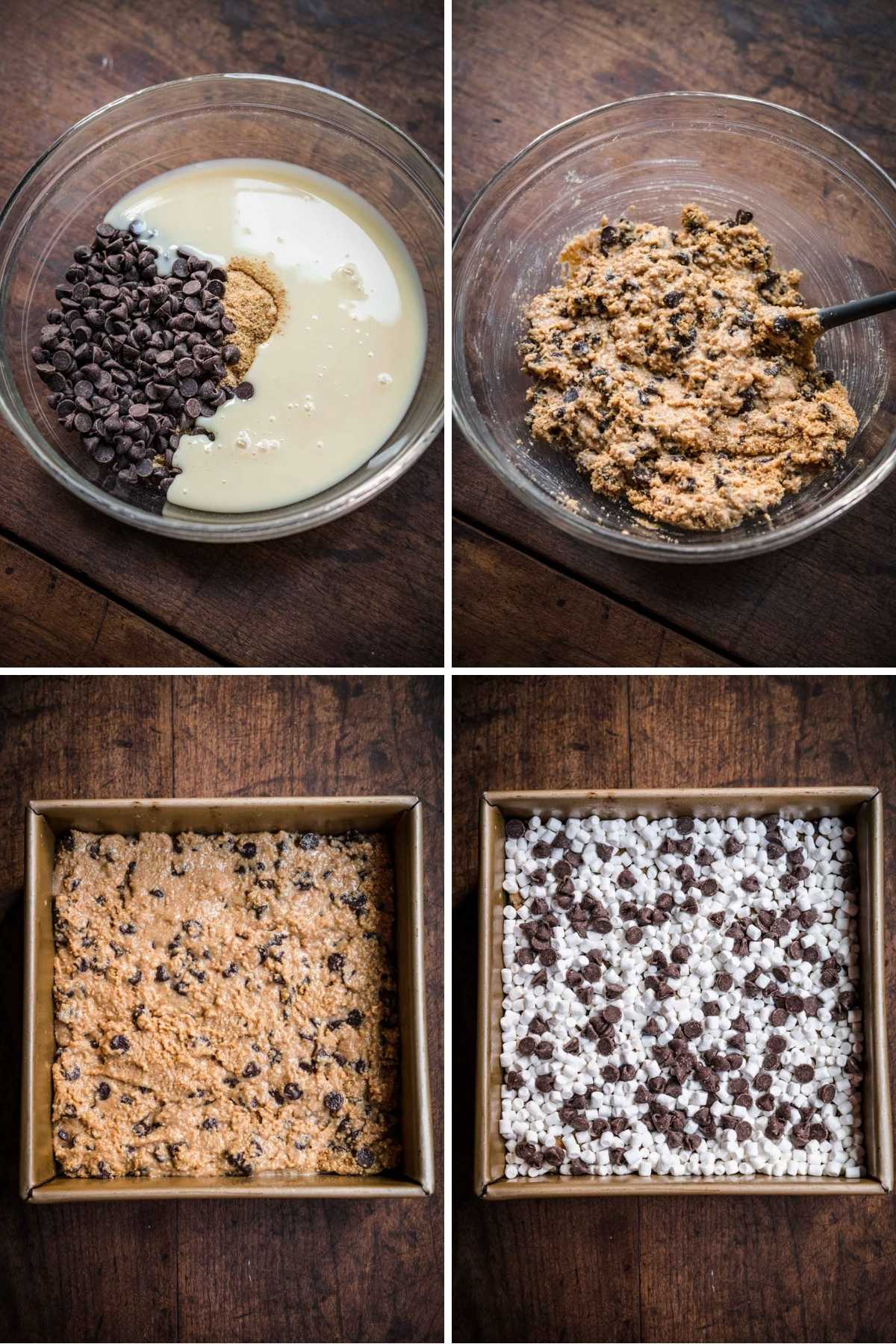 Chewy S'mores Magic Bars collage