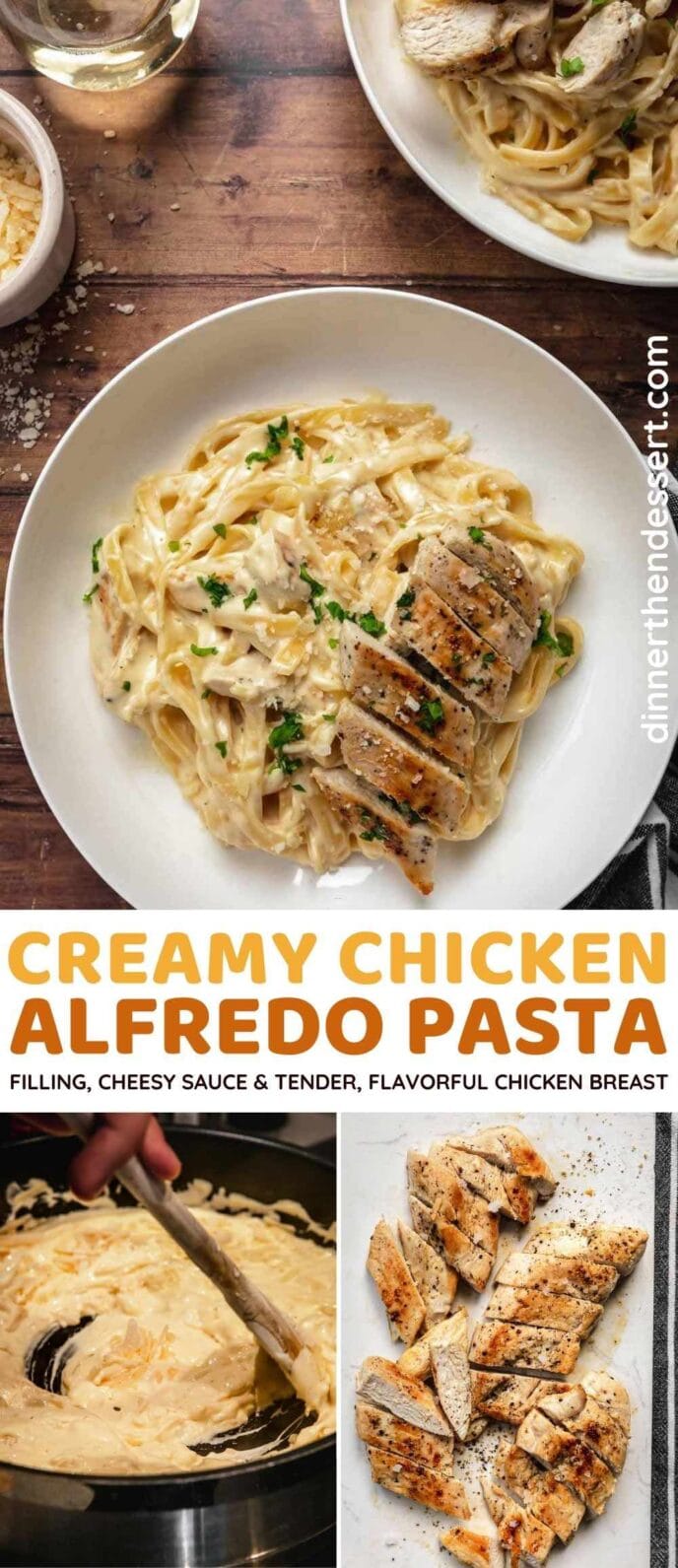 Creamy Chicken Alfredo Pasta collage
