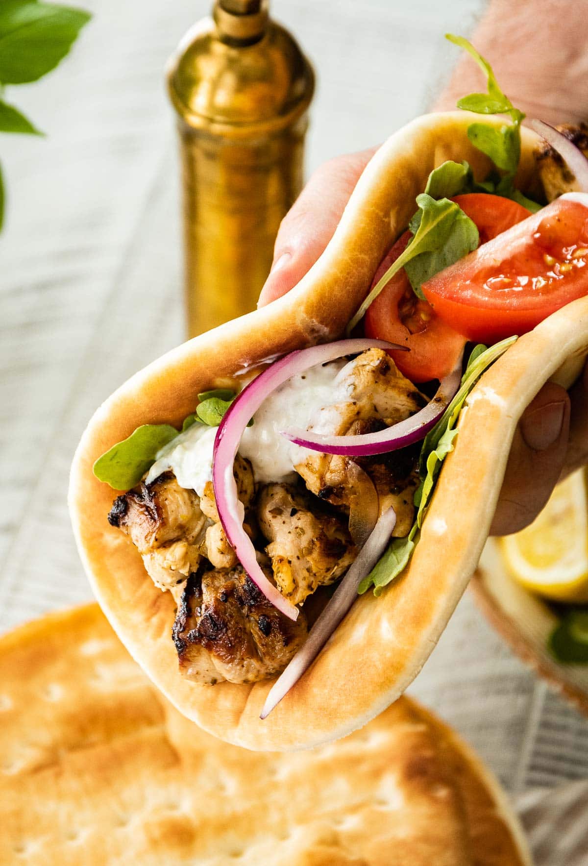 Chicken Souvlaki on pita