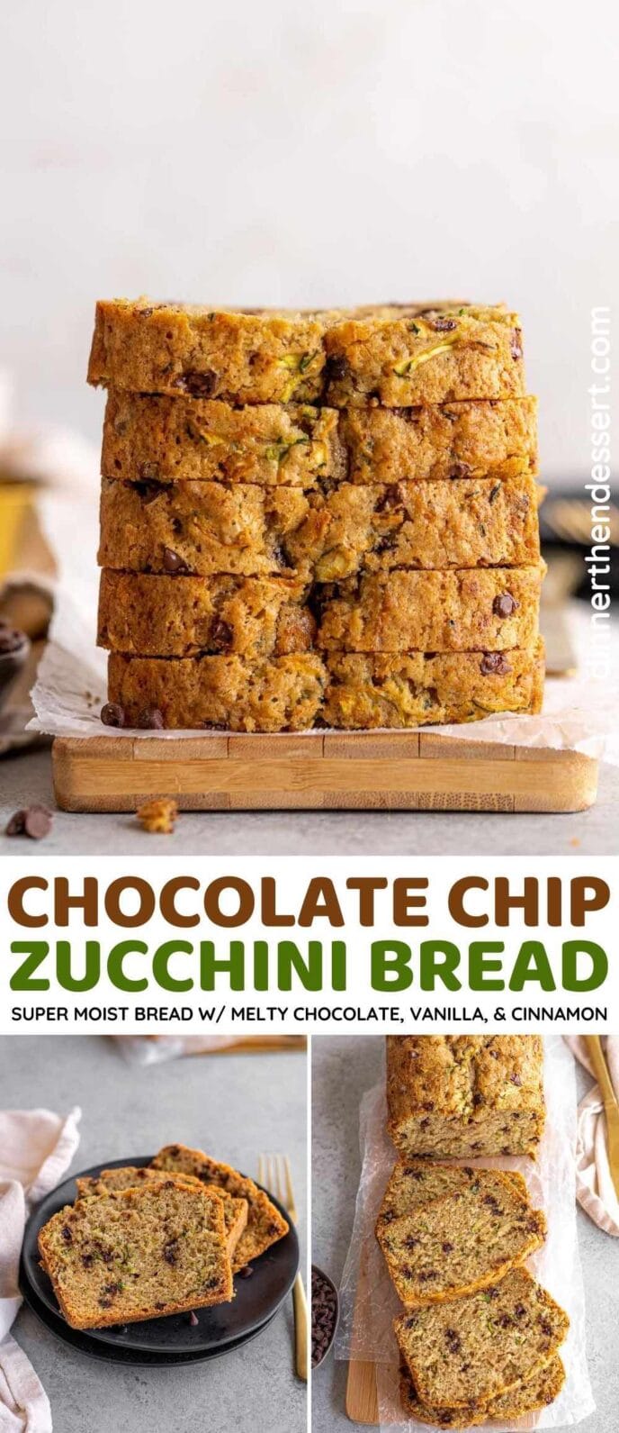 Chocolate Chip Zucchini Bread collage