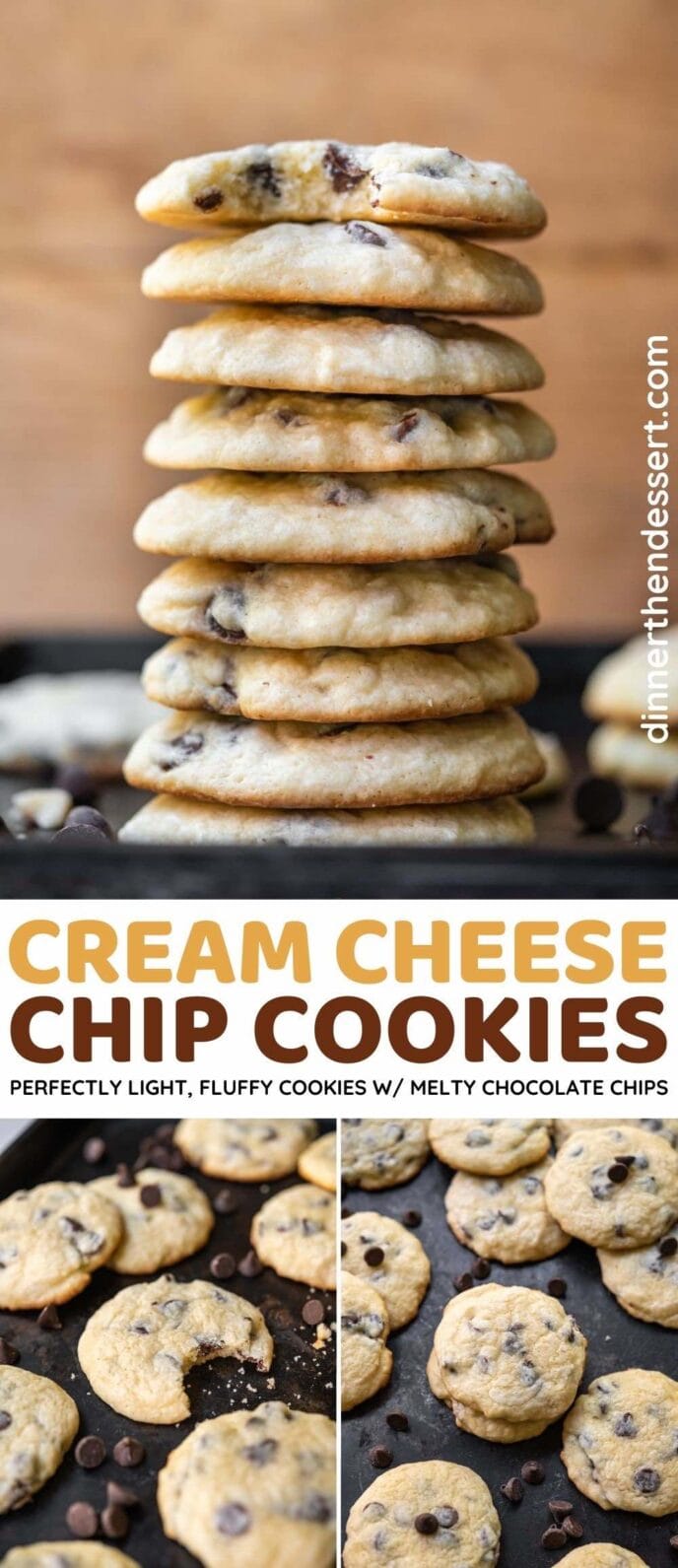 Cream Cheese Chocolate Chip Cookies collage